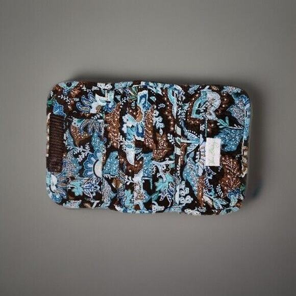 Vera Bradley bi fold larger wallet blue brown floral pattern - Picture 3 of 3